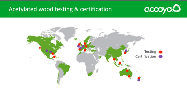 Map of wood test sites set-up around the world