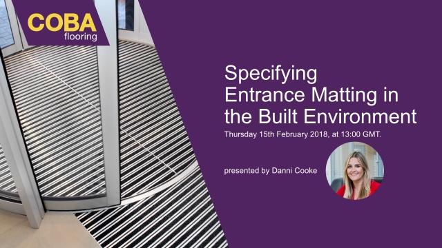 Specifying Entrance Matting in the Built Environment - COBA Flooring Entrance Matting